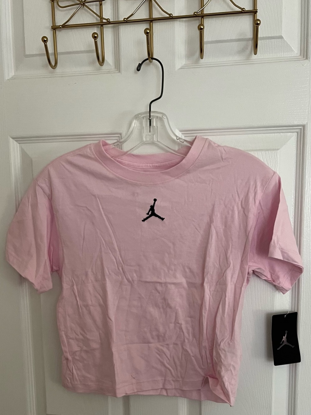 Jordan Light Pink Tee with Black Jumpman Logo